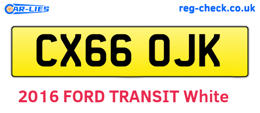 CX66OJK are the vehicle registration plates.