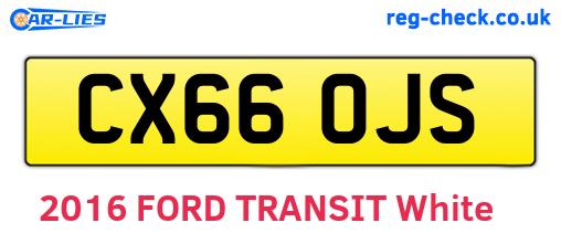 CX66OJS are the vehicle registration plates.
