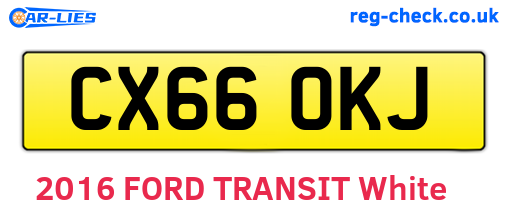 CX66OKJ are the vehicle registration plates.