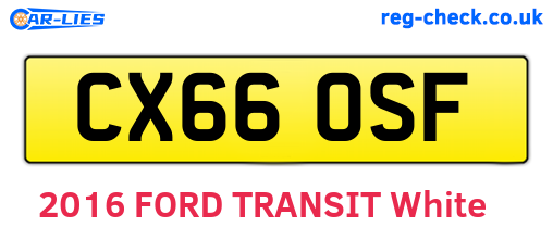 CX66OSF are the vehicle registration plates.