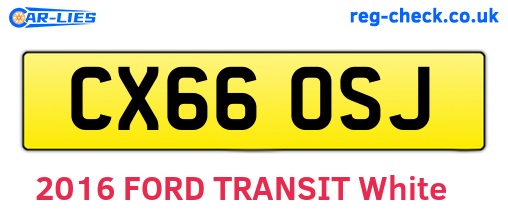 CX66OSJ are the vehicle registration plates.