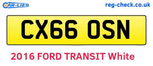 CX66OSN are the vehicle registration plates.