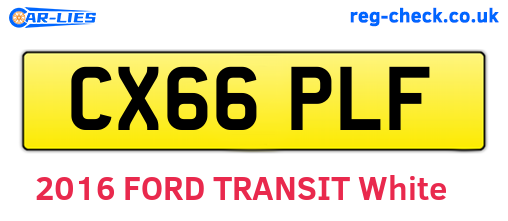 CX66PLF are the vehicle registration plates.
