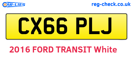 CX66PLJ are the vehicle registration plates.