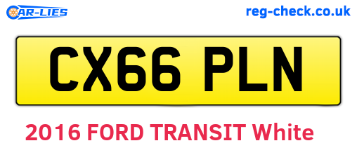 CX66PLN are the vehicle registration plates.