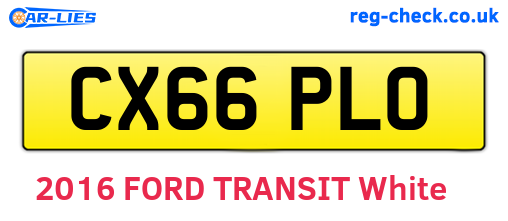 CX66PLO are the vehicle registration plates.
