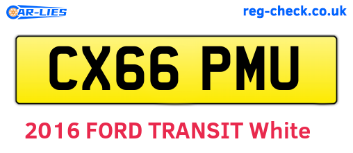 CX66PMU are the vehicle registration plates.