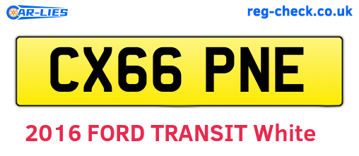 CX66PNE are the vehicle registration plates.