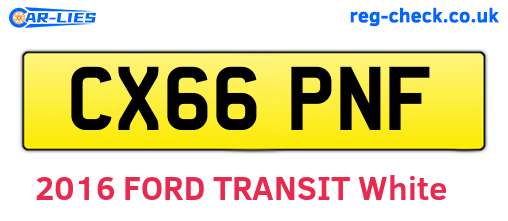 CX66PNF are the vehicle registration plates.