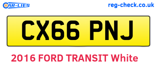 CX66PNJ are the vehicle registration plates.
