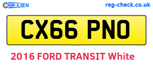 CX66PNO are the vehicle registration plates.