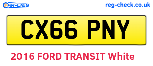 CX66PNY are the vehicle registration plates.