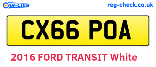 CX66POA are the vehicle registration plates.