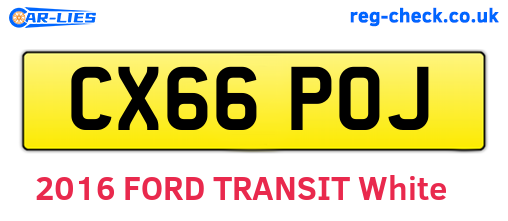 CX66POJ are the vehicle registration plates.
