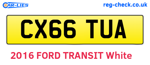 CX66TUA are the vehicle registration plates.