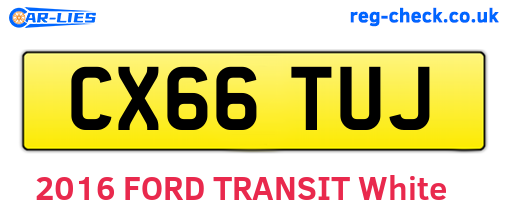 CX66TUJ are the vehicle registration plates.