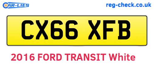 CX66XFB are the vehicle registration plates.
