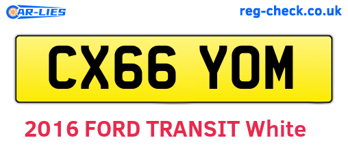 CX66YOM are the vehicle registration plates.