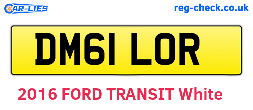 DM61LOR are the vehicle registration plates.