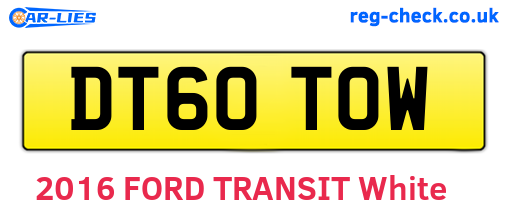 DT60TOW are the vehicle registration plates.