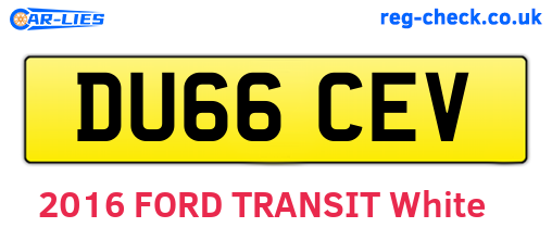DU66CEV are the vehicle registration plates.