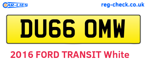 DU66OMW are the vehicle registration plates.