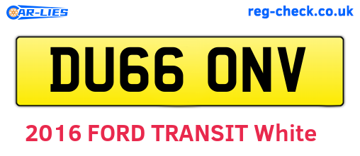 DU66ONV are the vehicle registration plates.