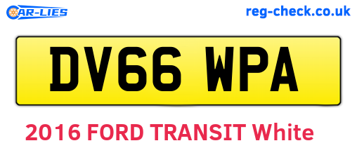 DV66WPA are the vehicle registration plates.