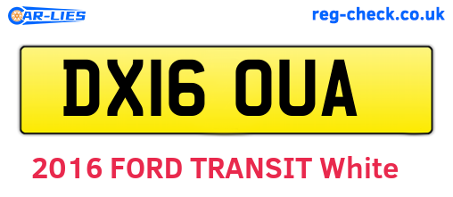 DX16OUA are the vehicle registration plates.