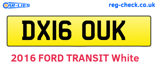 DX16OUK are the vehicle registration plates.