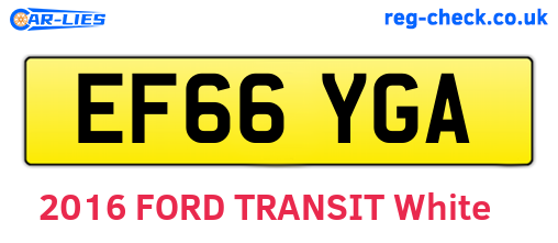 EF66YGA are the vehicle registration plates.