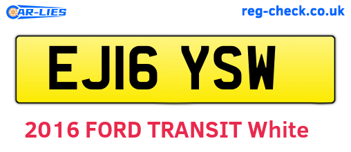 EJ16YSW are the vehicle registration plates.