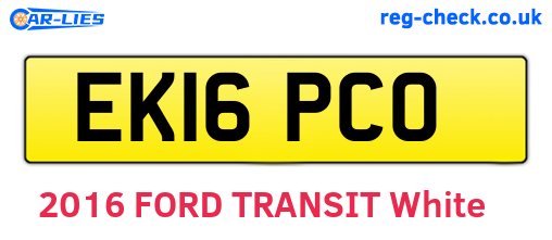 EK16PCO are the vehicle registration plates.