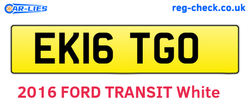 EK16TGO are the vehicle registration plates.