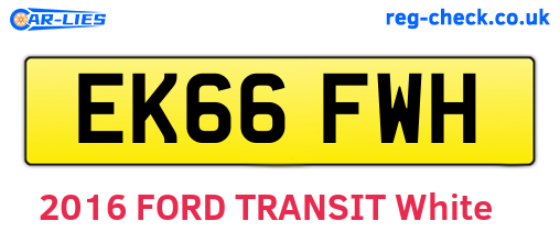 EK66FWH are the vehicle registration plates.