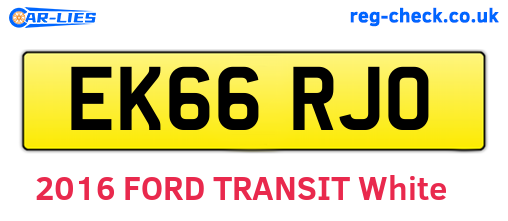 EK66RJO are the vehicle registration plates.