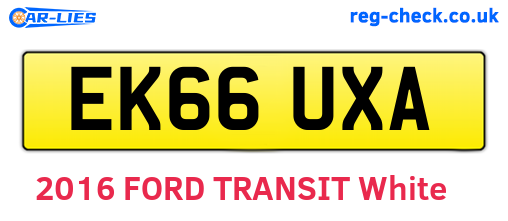 EK66UXA are the vehicle registration plates.