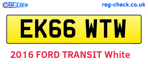 EK66WTW are the vehicle registration plates.