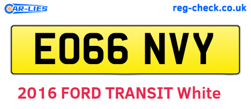 EO66NVY are the vehicle registration plates.