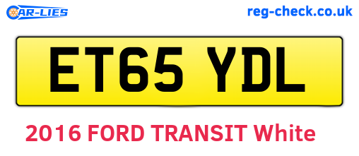 ET65YDL are the vehicle registration plates.