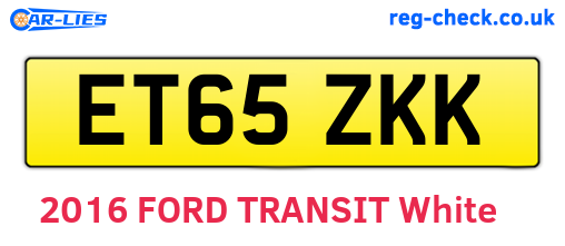 ET65ZKK are the vehicle registration plates.