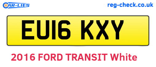EU16KXY are the vehicle registration plates.