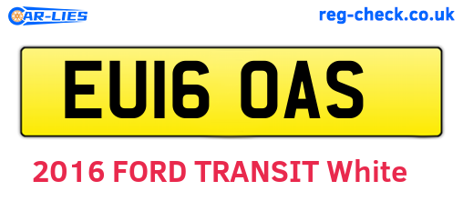 EU16OAS are the vehicle registration plates.