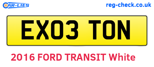 EX03TON are the vehicle registration plates.