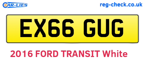 EX66GUG are the vehicle registration plates.