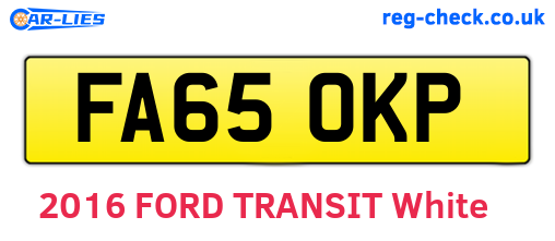 FA65OKP are the vehicle registration plates.