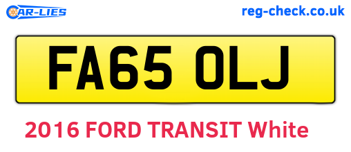 FA65OLJ are the vehicle registration plates.