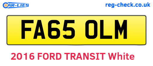 FA65OLM are the vehicle registration plates.