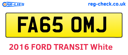 FA65OMJ are the vehicle registration plates.