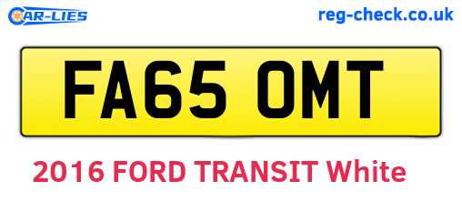 FA65OMT are the vehicle registration plates.